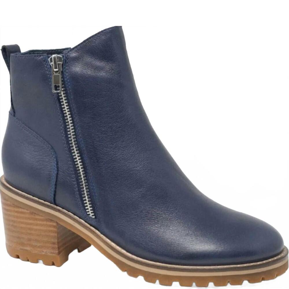 NEW DJANGO & JULIETTE women's birdi boot in navy leather
